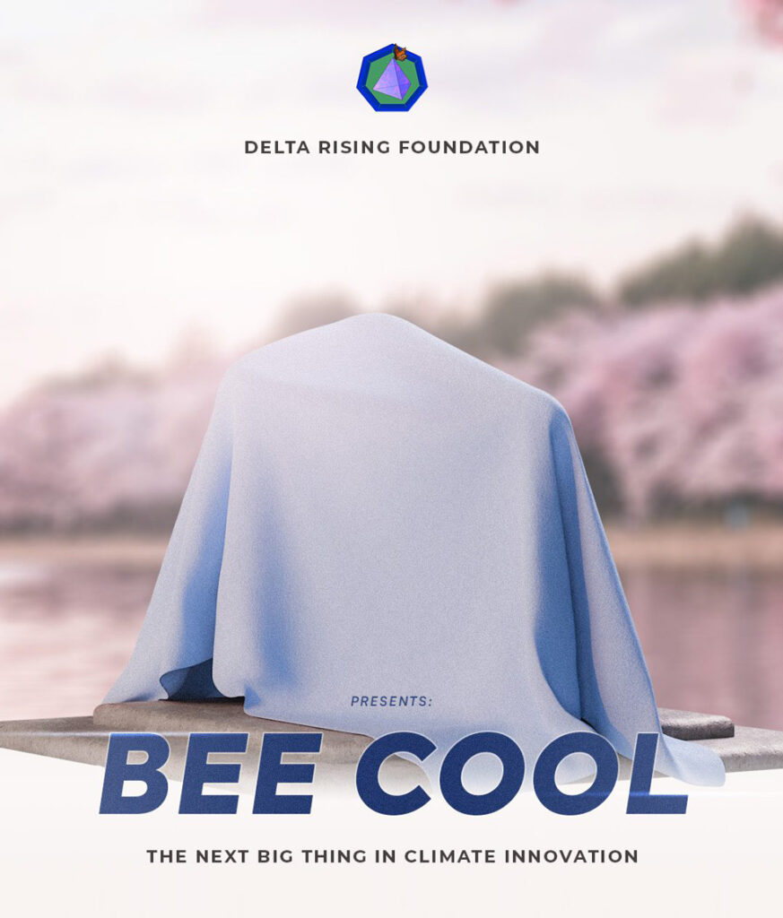 Image depicting the new BEE COOL sustainable cooling architecture covered in a sheet